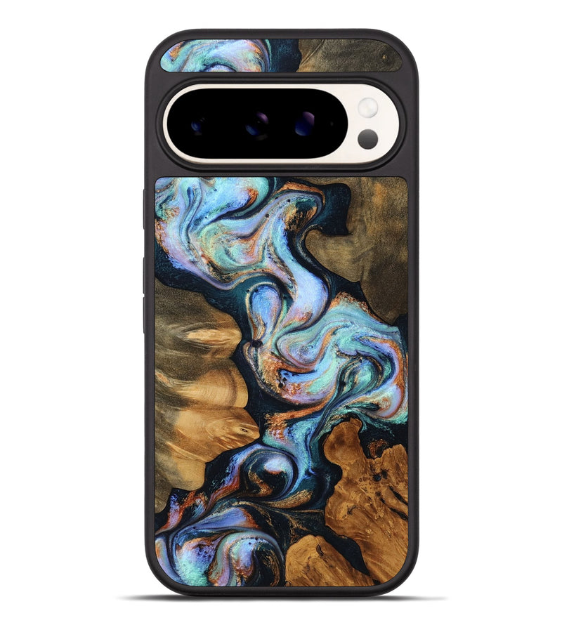 Pixel 9 Pro XL Wood Phone Case - Jones (Teal & Gold, 757414)