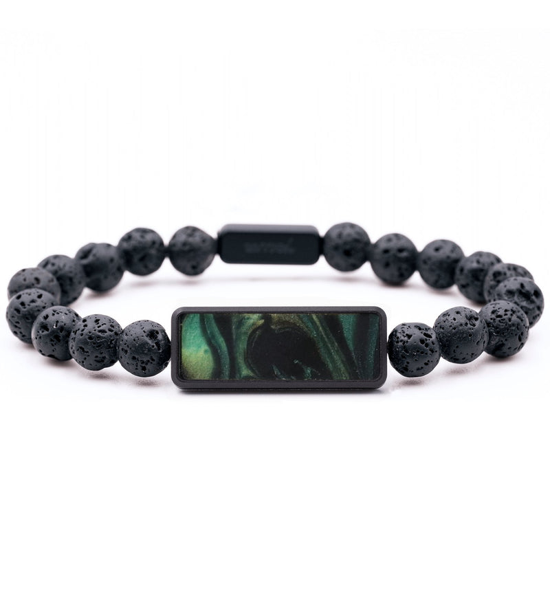 Lava Bead ResinArt Bracelet - Gail (Green, 760255)