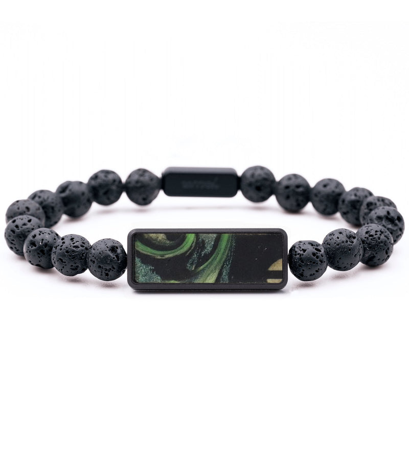 Lava Bead ResinArt Bracelet - Gale (Green, 760270)