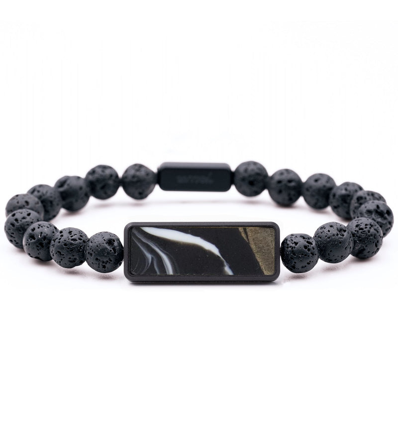 Lava Bead ResinArt Bracelet - Ellis (Black & White, 760287)