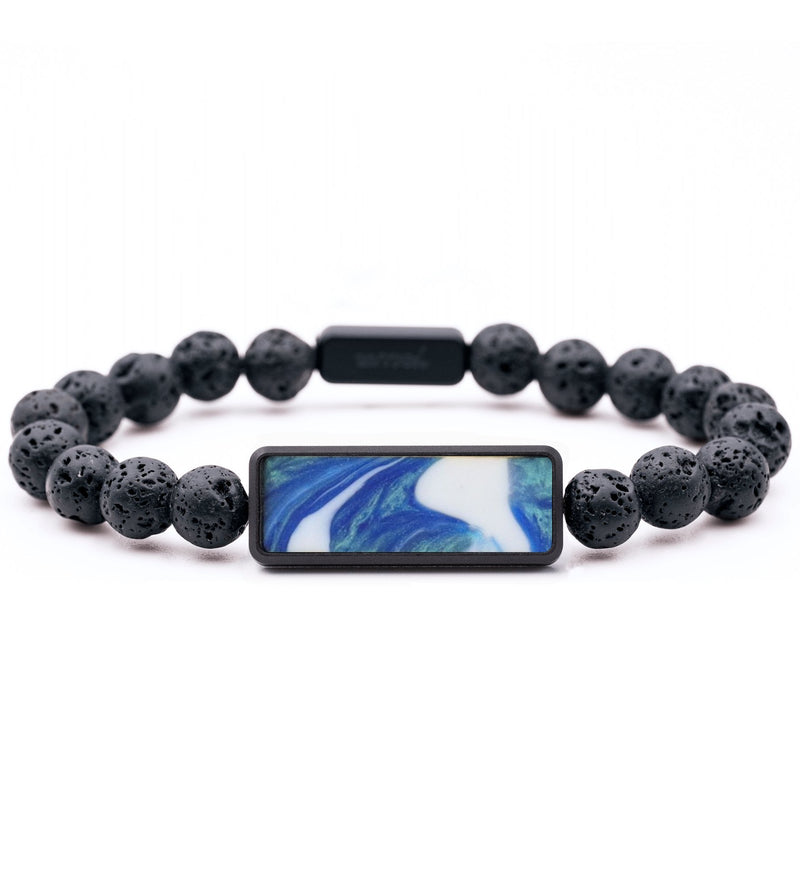 Lava Bead ResinArt Bracelet - Colleen (Blue, 760296)