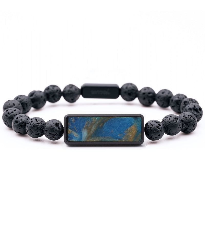 Lava Bead ResinArt Bracelet - Michele (Teal & Gold, 760319)