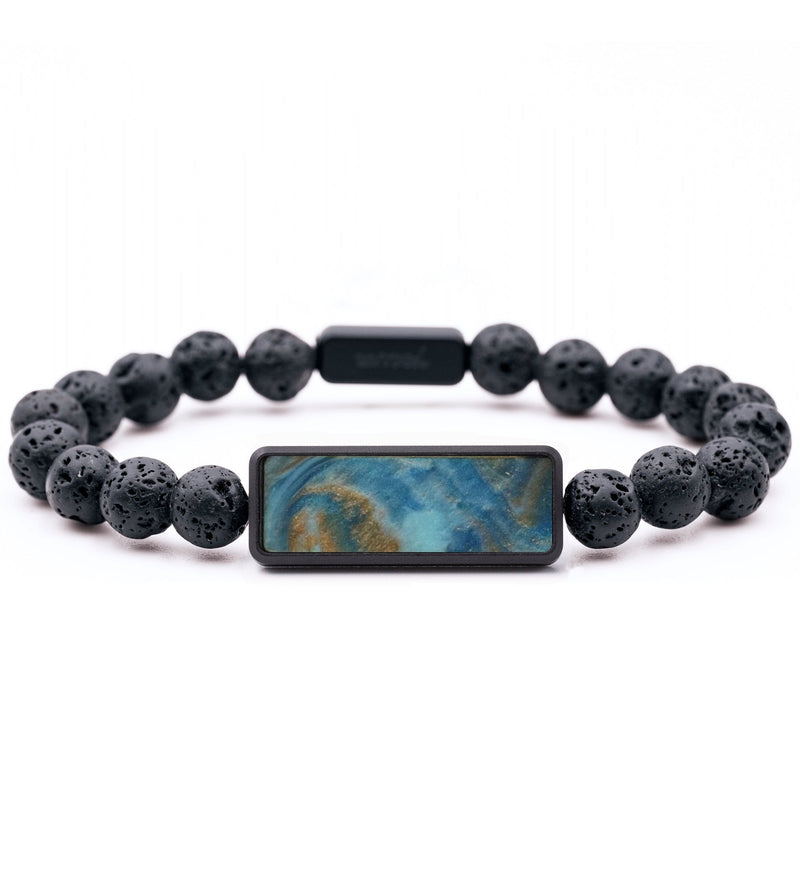 Lava Bead ResinArt Bracelet - Xavier (Teal & Gold, 760334)