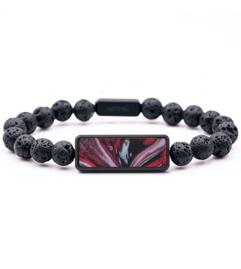 Lava Bead ResinArt Bracelet - Kara (Red, 764796)