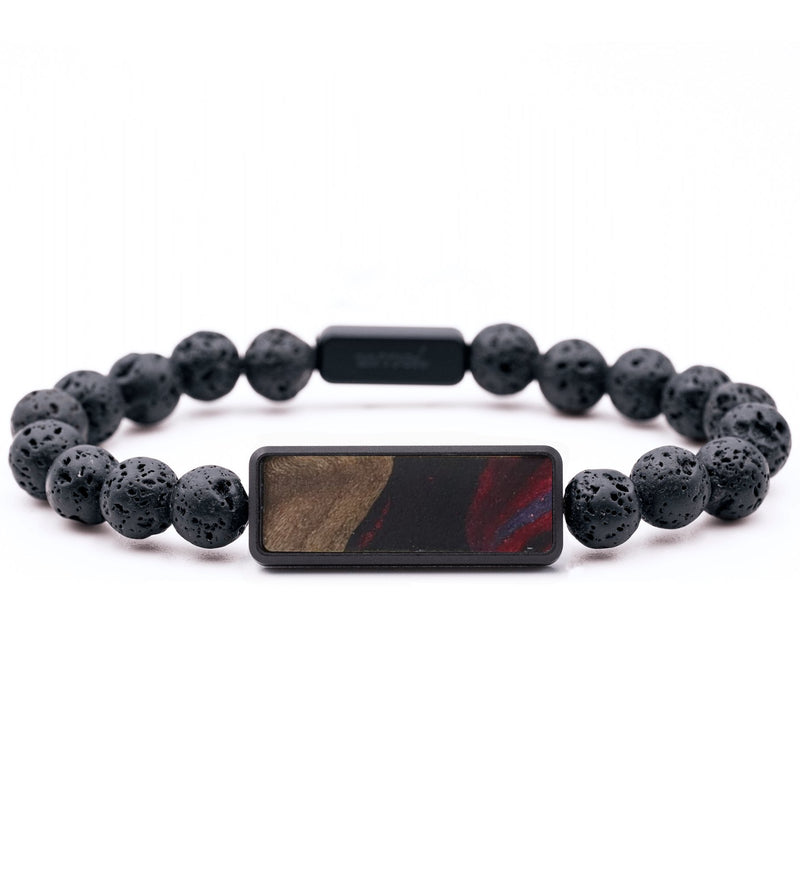 Lava Bead Wood Bracelet - Aaron (Red, 764801)