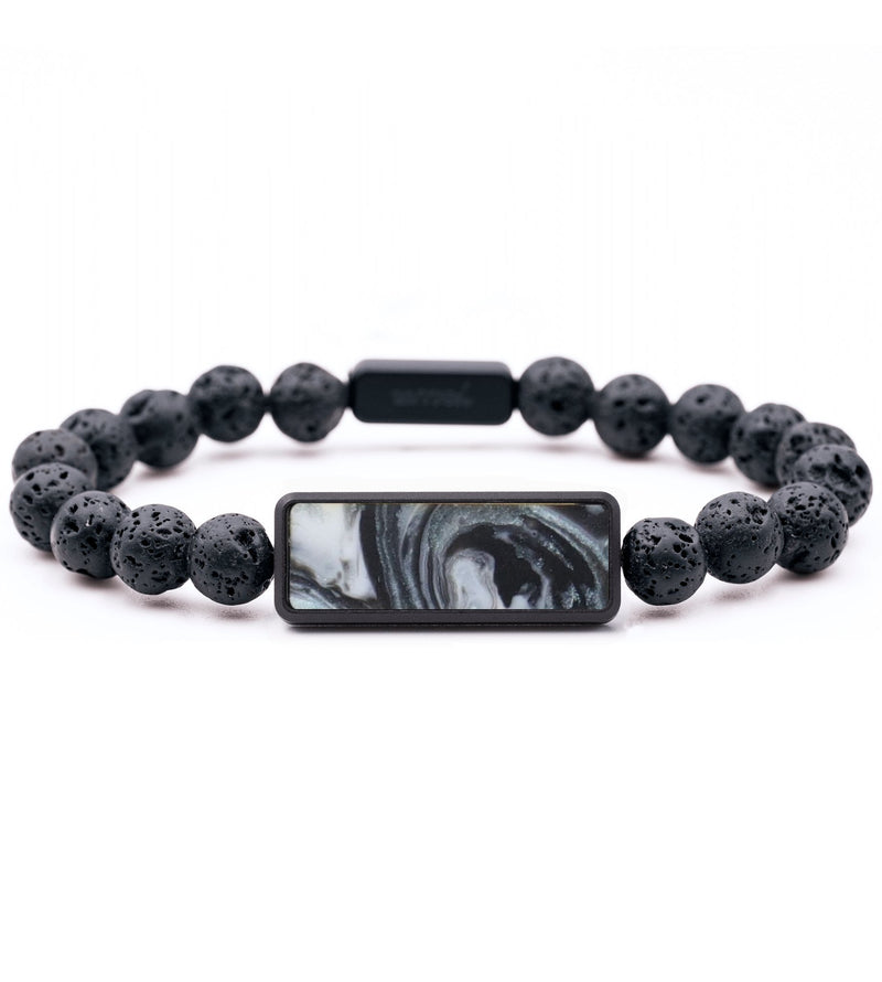 Lava Bead ResinArt Bracelet - Sophie (Black & White, 764819)