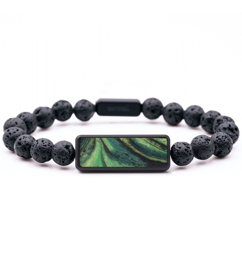 Lava Bead ResinArt Bracelet - Theo (Green, 764886)