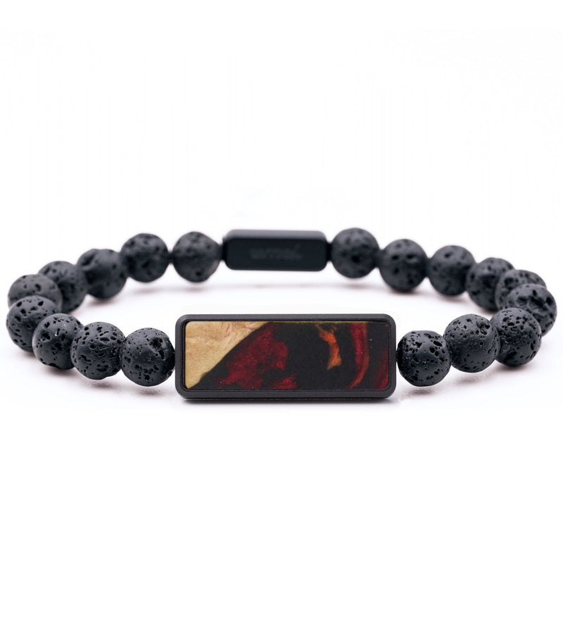 Lava Bead Wood Bracelet - Layla (Red, 765606)
