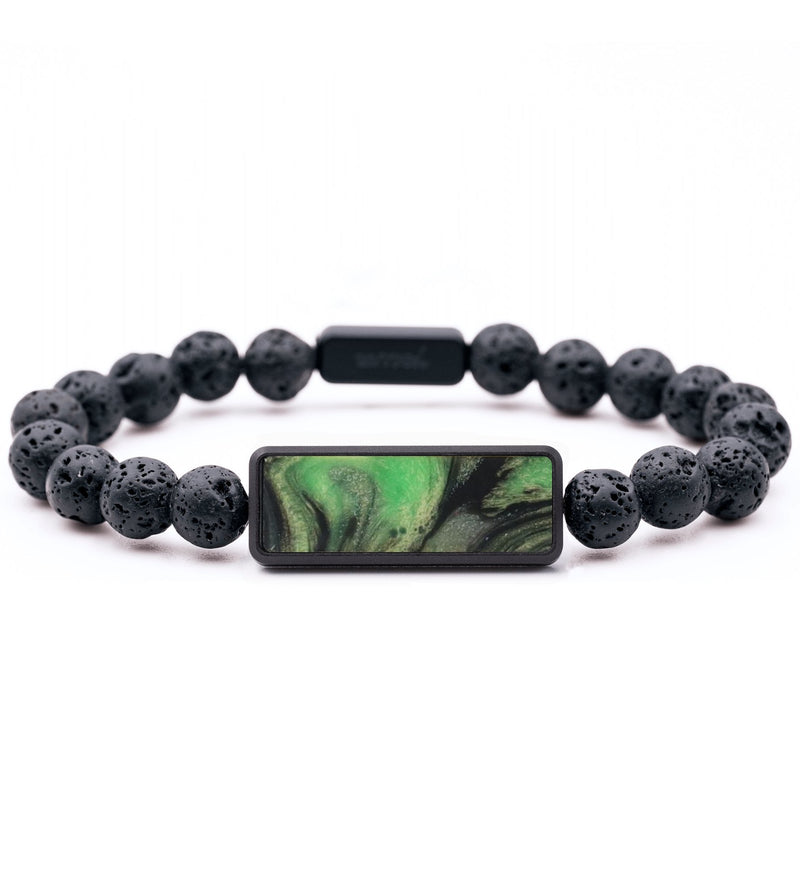 Lava Bead ResinArt Bracelet - Louis (Green, 765628)