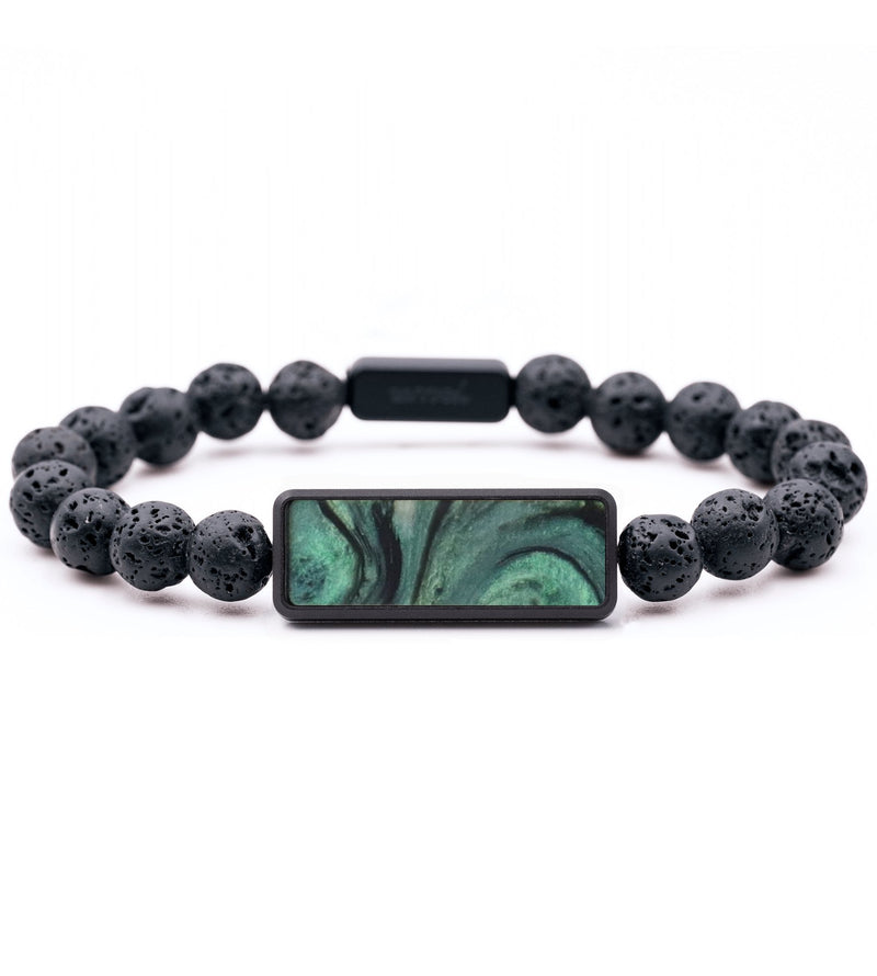 Lava Bead ResinArt Bracelet - Khalil (Green, 765633)
