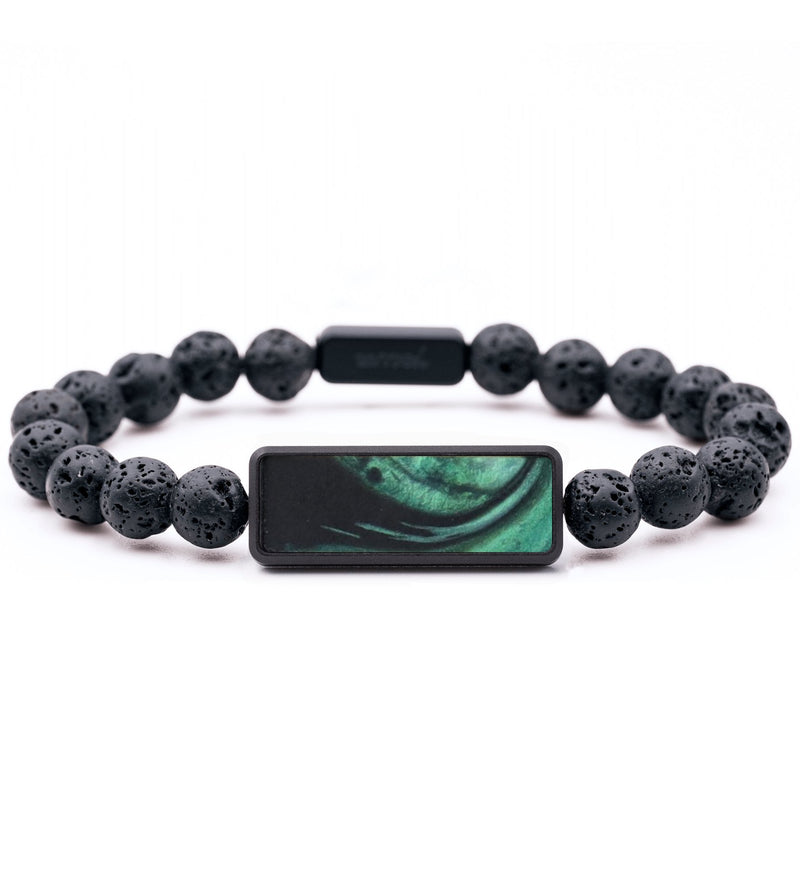 Lava Bead ResinArt Bracelet - Debra (Green, 765635)