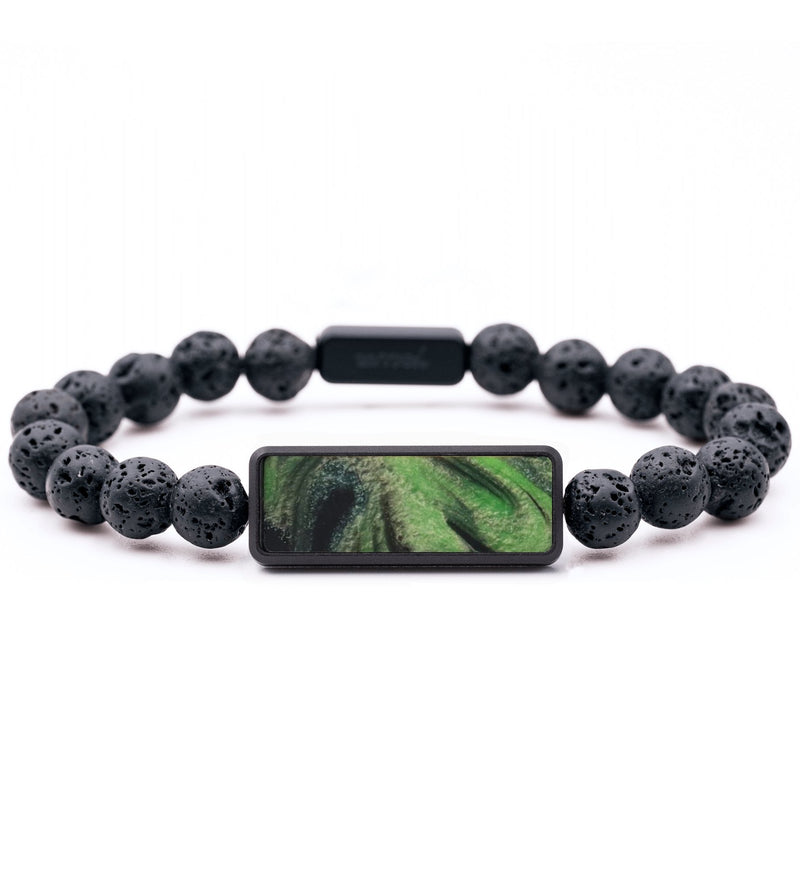 Lava Bead ResinArt Bracelet - Alexia (Green, 765637)