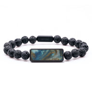 Lava Bead ResinArt Bracelet - John (Teal & Gold, 765936)