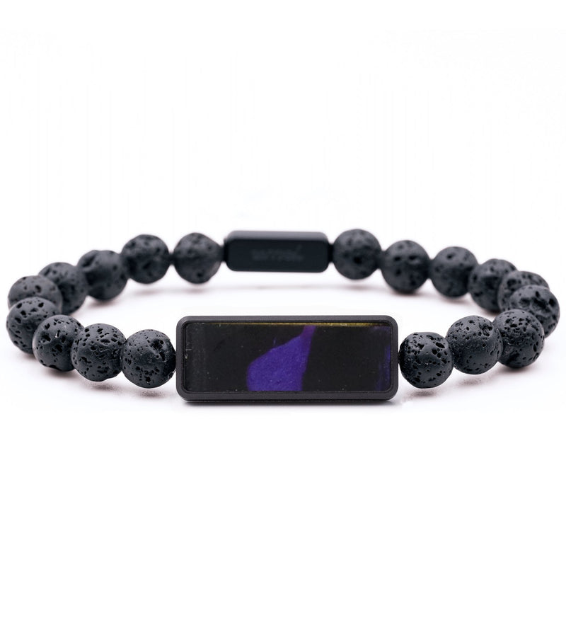 Lava Bead Wood Bracelet - Darryl (Purple, 766359)
