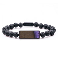 Lava Bead Wood Bracelet - Vanessa (Purple, 766373)