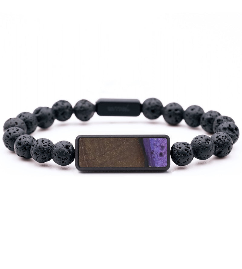 Lava Bead Wood Bracelet - Vanessa (Purple, 766373)