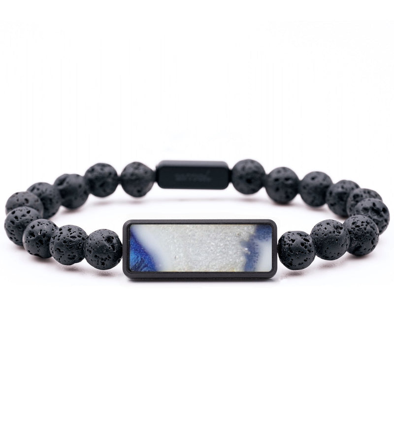 Lava Bead Wood Bracelet - Nathan (Blue, 768920)