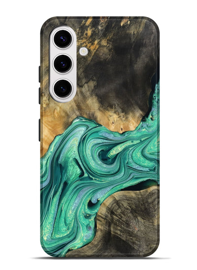Galaxy S25 Plus Wood Live Edge Phone Case - Zachary (Green, 769225)
