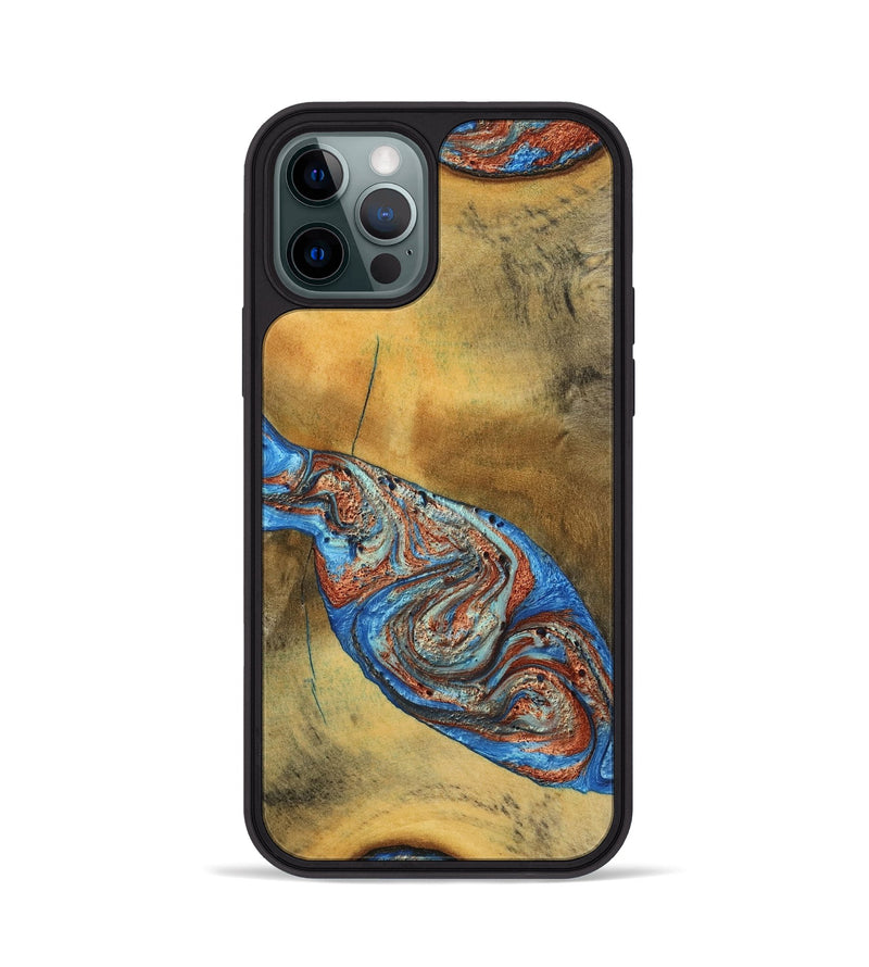 iPhone 12 Pro Wood Phone Case - Bart (Teal & Gold, 769777)