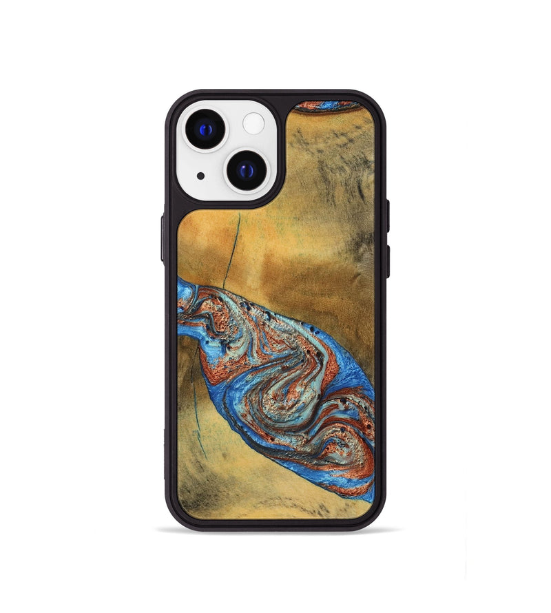 iPhone 13 mini Wood Phone Case - Bart (Teal & Gold, 769777)