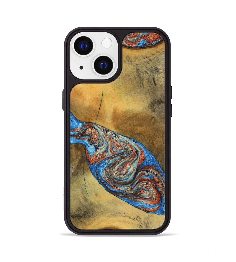 iPhone 13 Wood Phone Case - Bart (Teal & Gold, 769777)