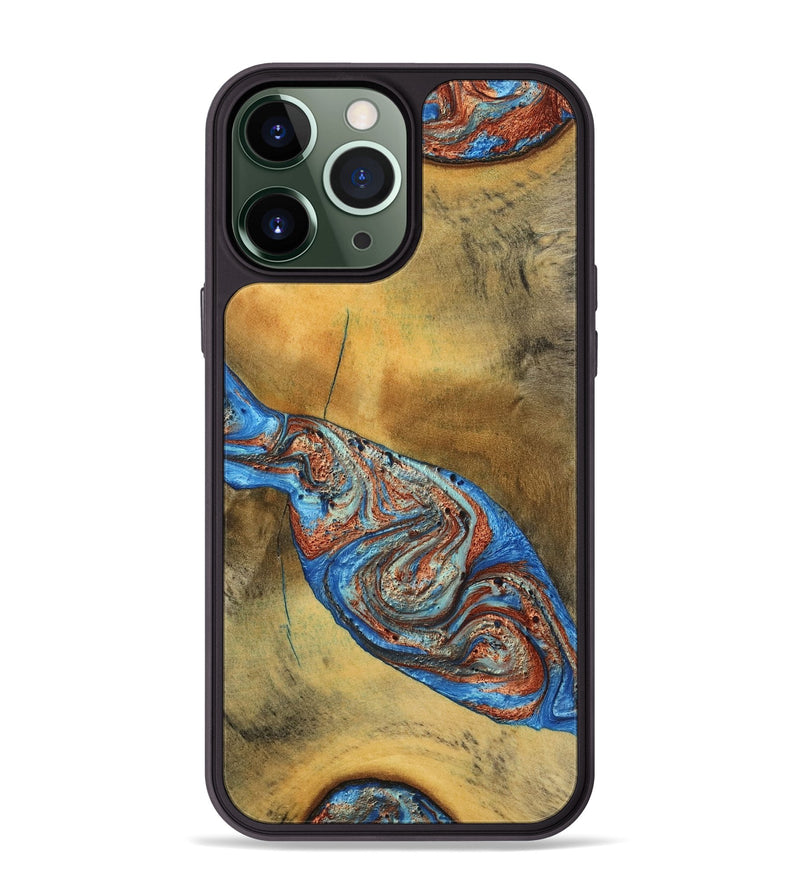 iPhone 13 Pro Max Wood Phone Case - Bart (Teal & Gold, 769777)