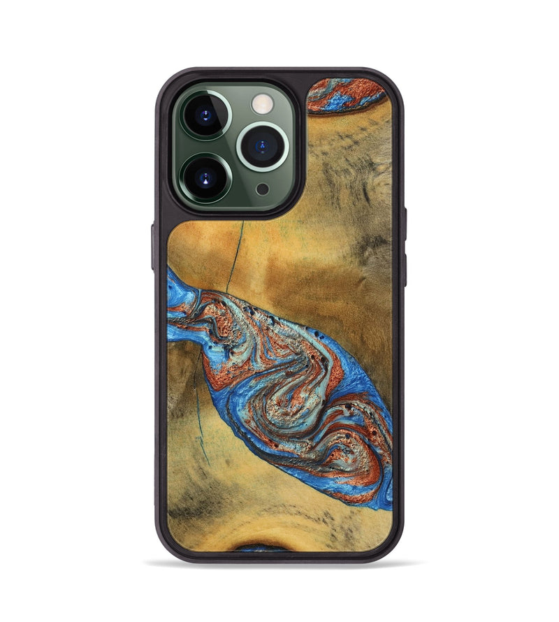iPhone 13 Pro Wood Phone Case - Bart (Teal & Gold, 769777)