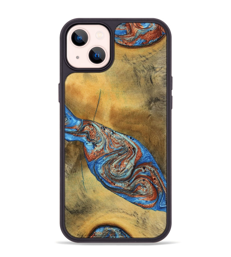 iPhone 14 Plus Wood Phone Case - Bart (Teal & Gold, 769777)