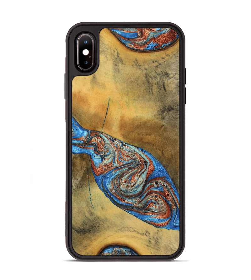 iPhone Xs Max Wood Phone Case - Bart (Teal & Gold, 769777)