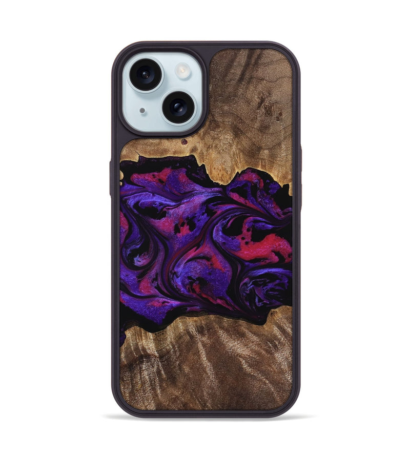 iPhone 15 Wood Phone Case - Altha (Purple, 771501)