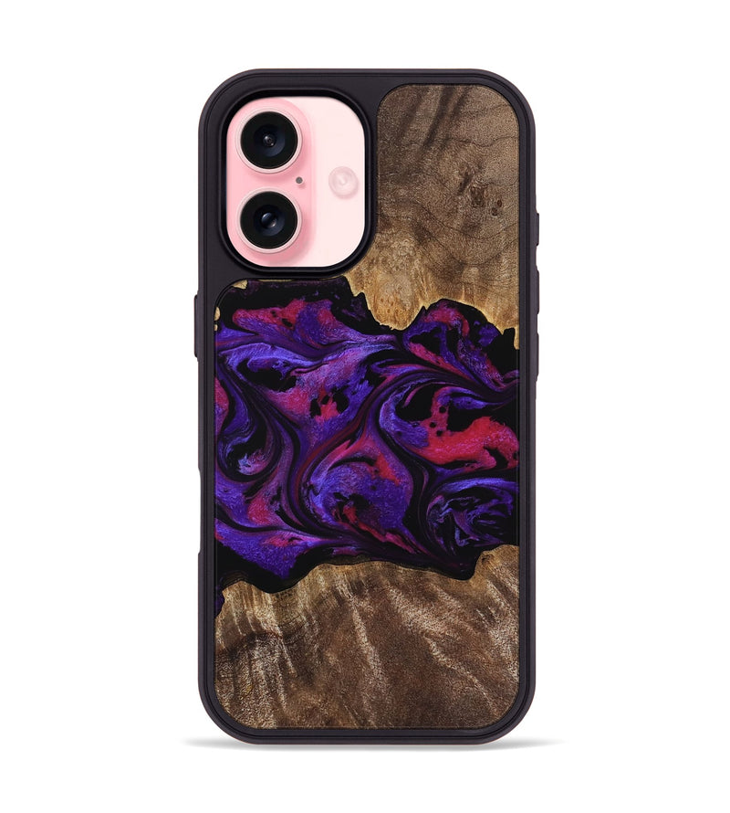 iPhone 16 Wood Phone Case - Altha (Purple, 771501)