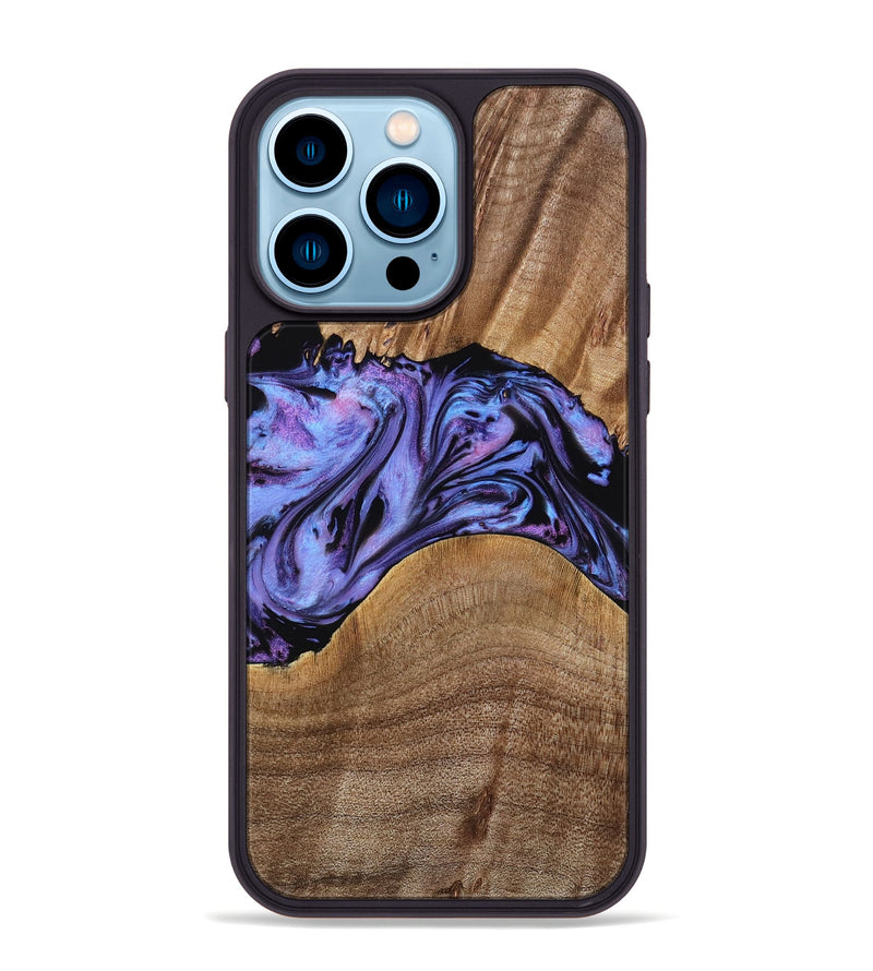 iPhone 14 Pro Max Wood Phone Case - Macy (Purple, 771813)