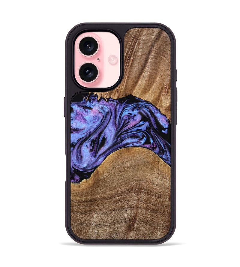 iPhone 16 Wood Phone Case - Macy (Purple, 771813)