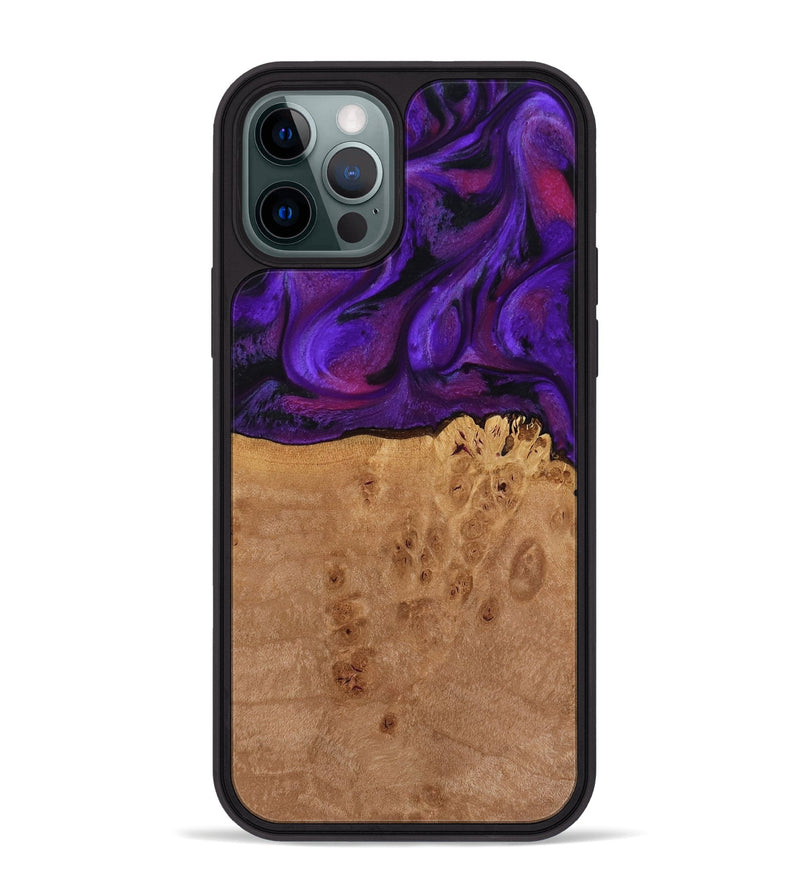 iPhone 12 Pro Max Wood Phone Case - Oren (Purple, 772351)