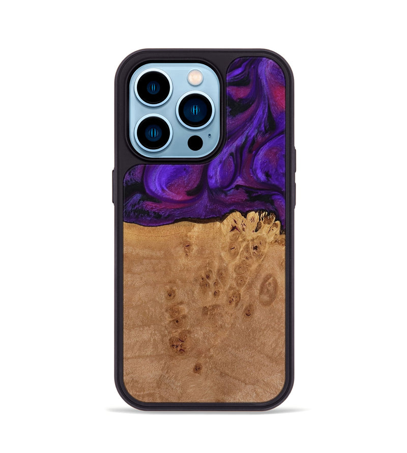 iPhone 14 Pro Wood Phone Case - Oren (Purple, 772351)