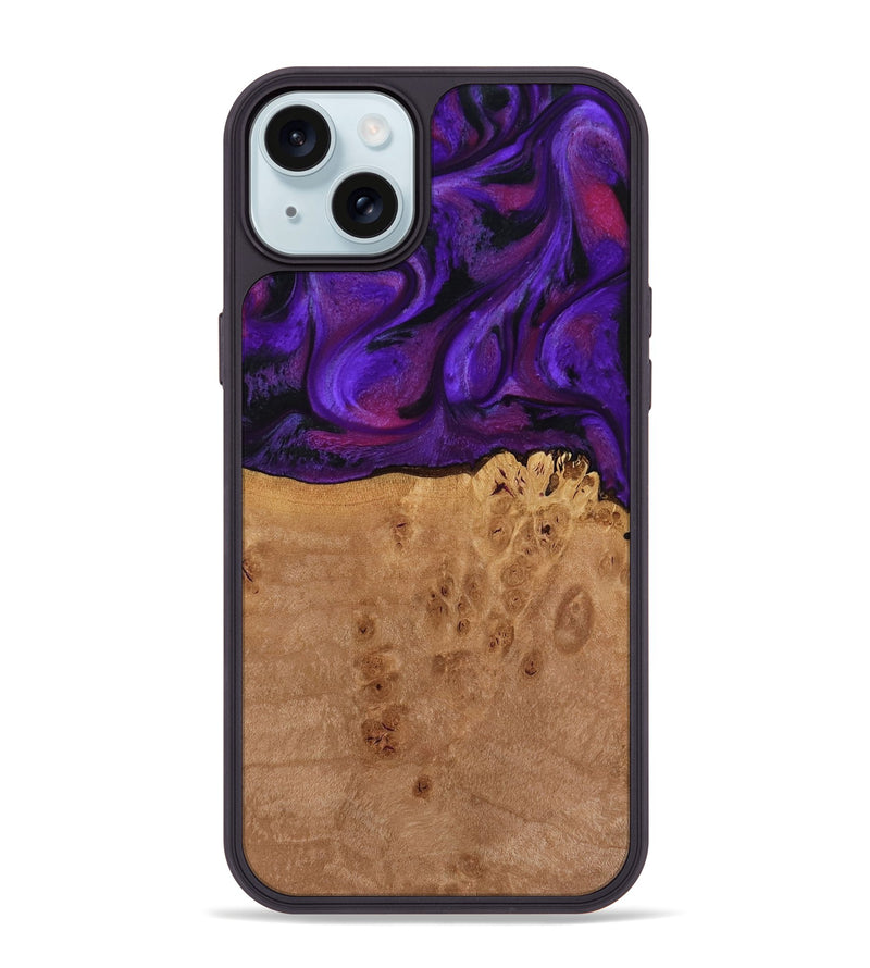 iPhone 15 Plus Wood Phone Case - Oren (Purple, 772351)