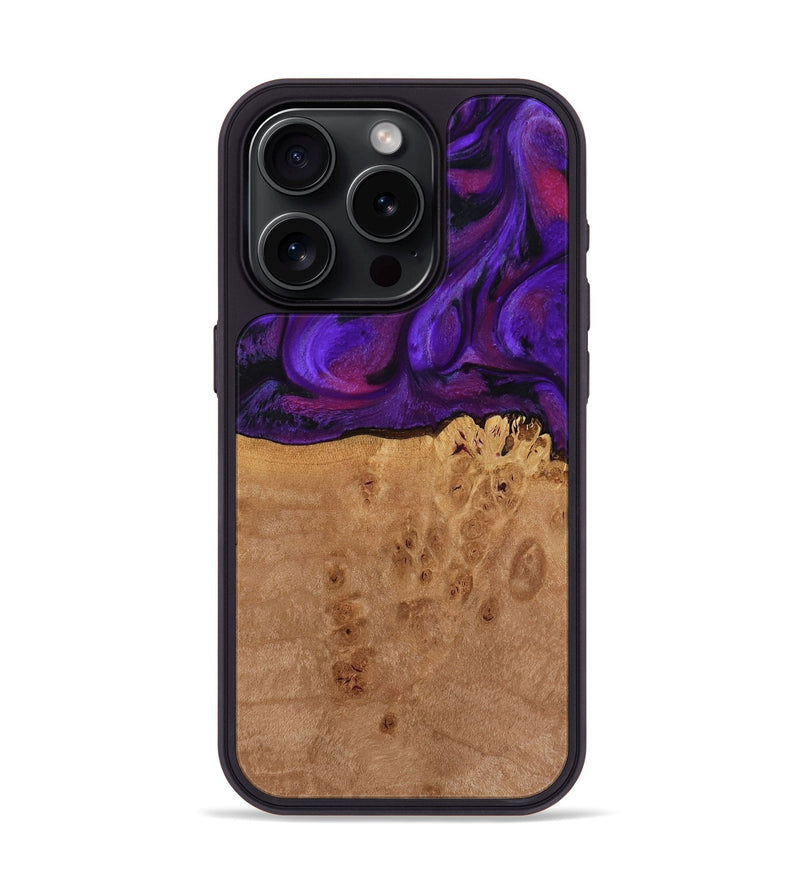 iPhone 15 Pro Wood Phone Case - Oren (Purple, 772351)