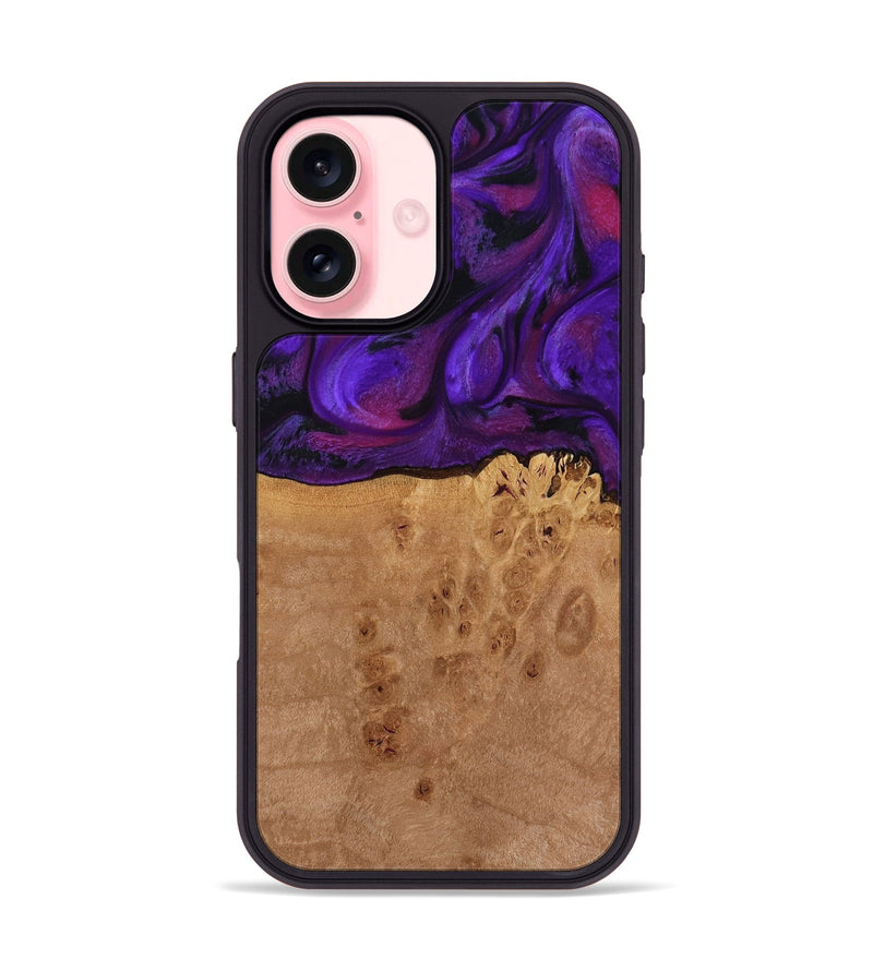 iPhone 16 Wood Phone Case - Oren (Purple, 772351)