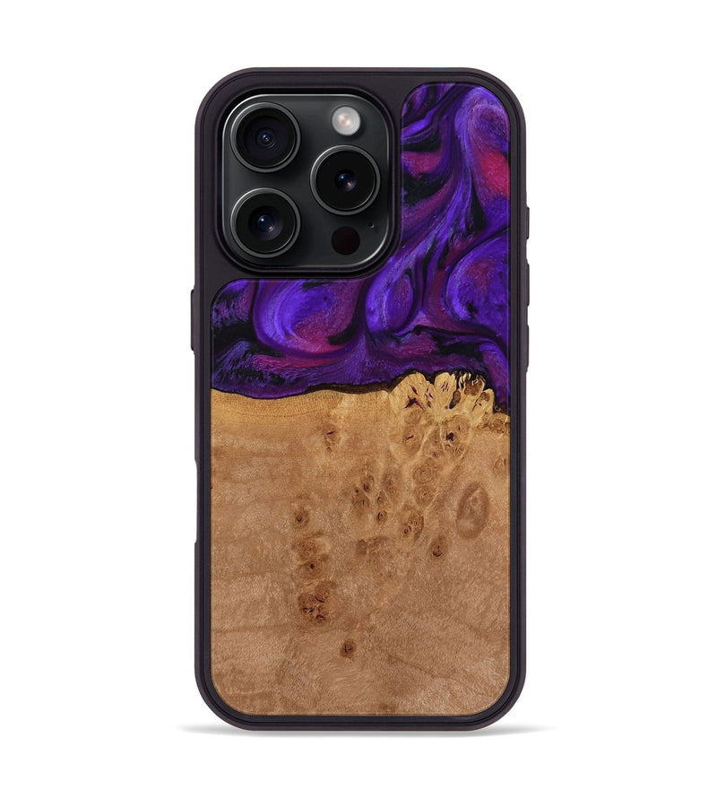 iPhone 16 Pro Wood Phone Case - Oren (Purple, 772351)