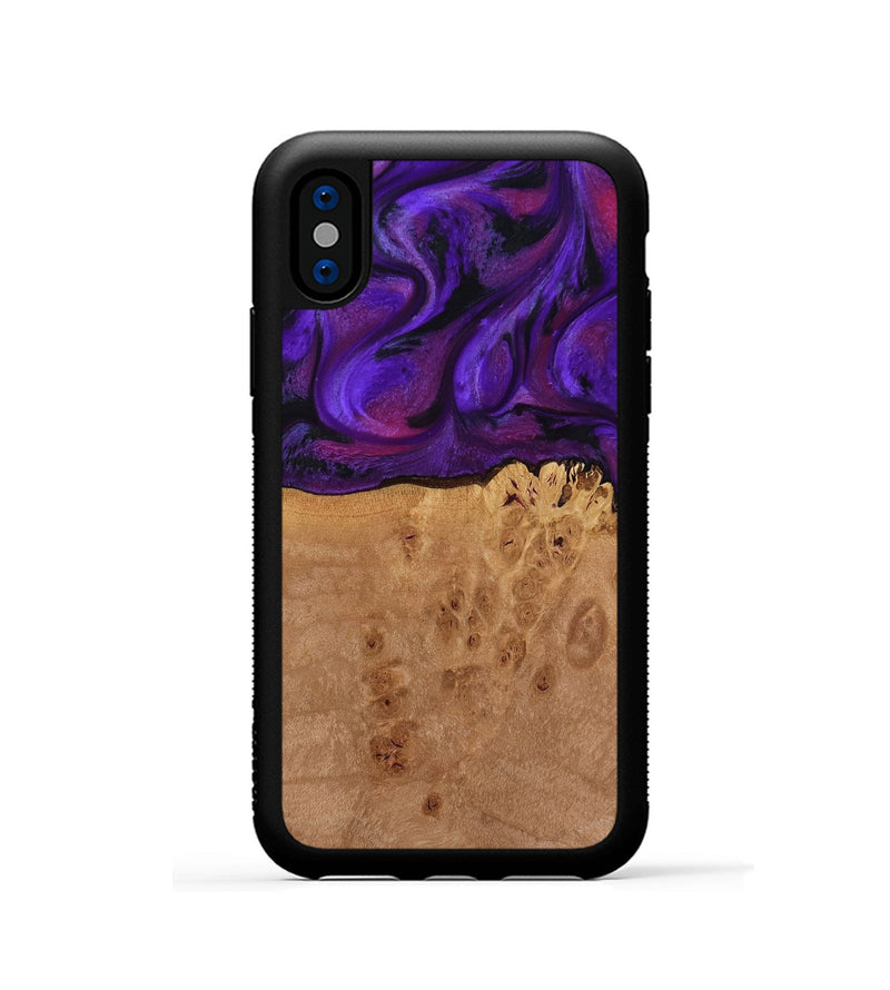 iPhone Xs Wood Phone Case - Oren (Purple, 772351)