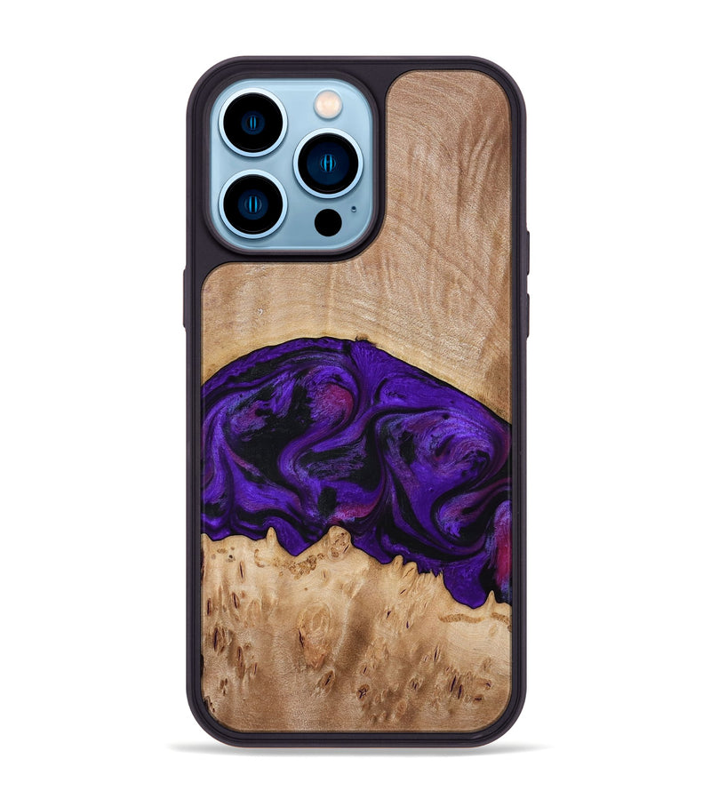 iPhone 14 Pro Max Wood Phone Case - Raelyn (Purple, 772535)