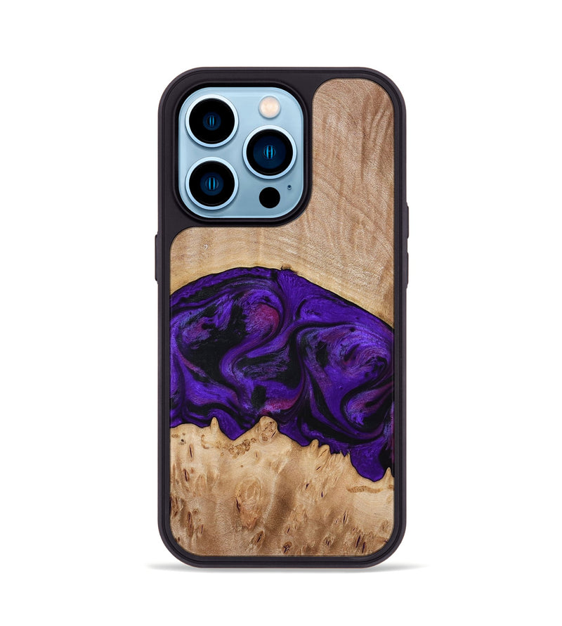 iPhone 14 Pro Wood Phone Case - Raelyn (Purple, 772535)