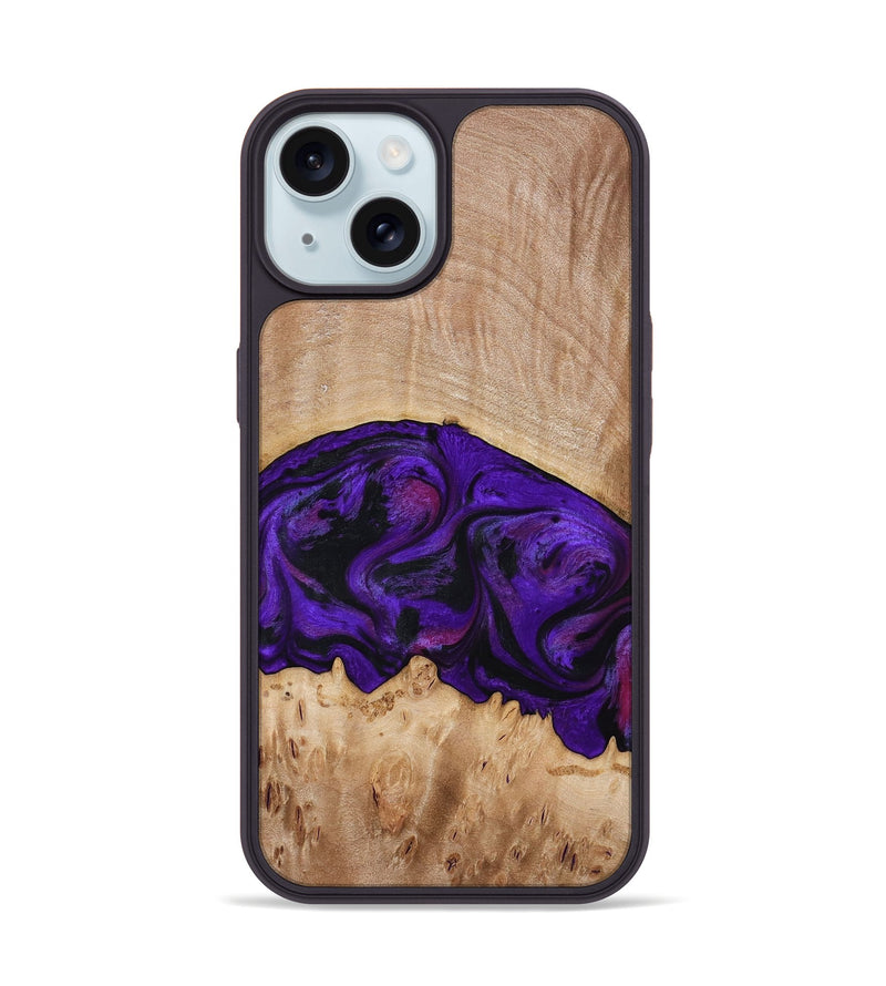 iPhone 15 Wood Phone Case - Raelyn (Purple, 772535)
