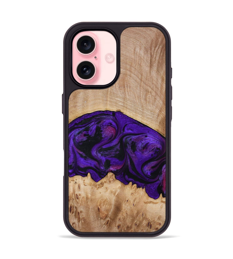 iPhone 16 Wood Phone Case - Raelyn (Purple, 772535)