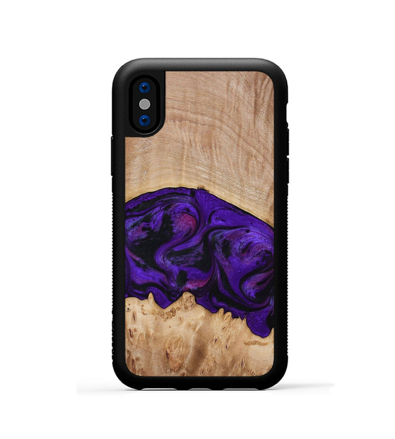 iPhone Xs Wood Phone Case - Raelyn (Purple, 772535)