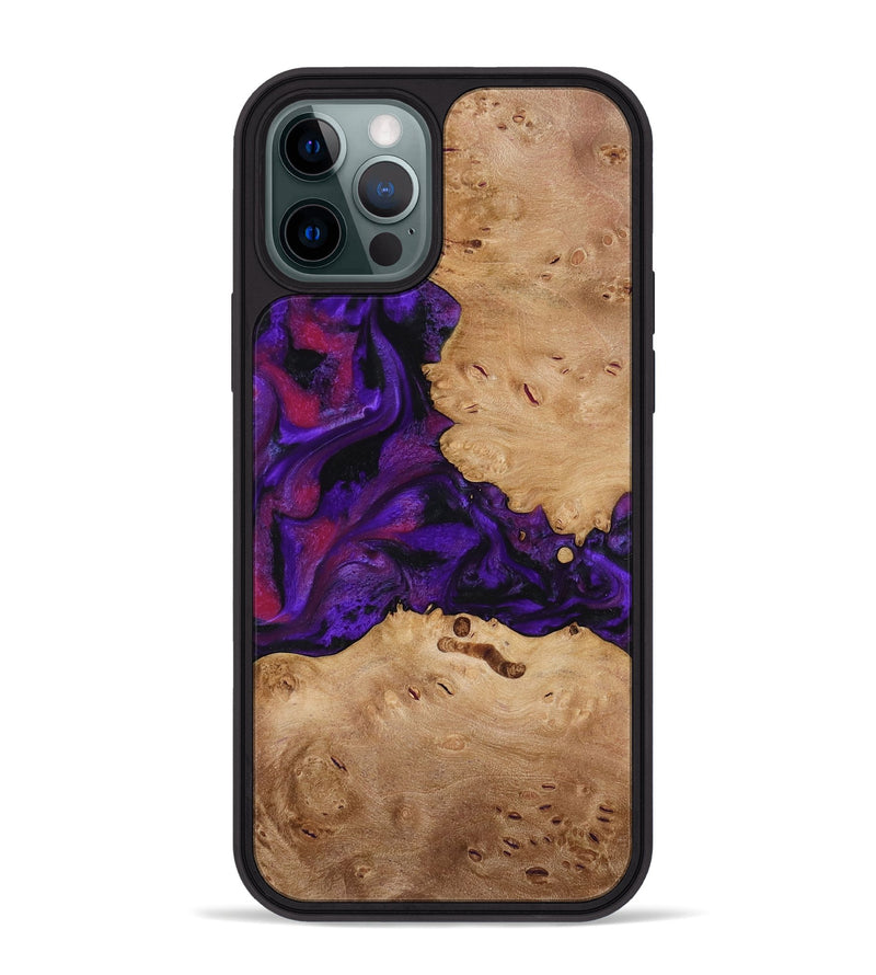 iPhone 12 Pro Max Wood Phone Case - Melva (Purple, 772817)