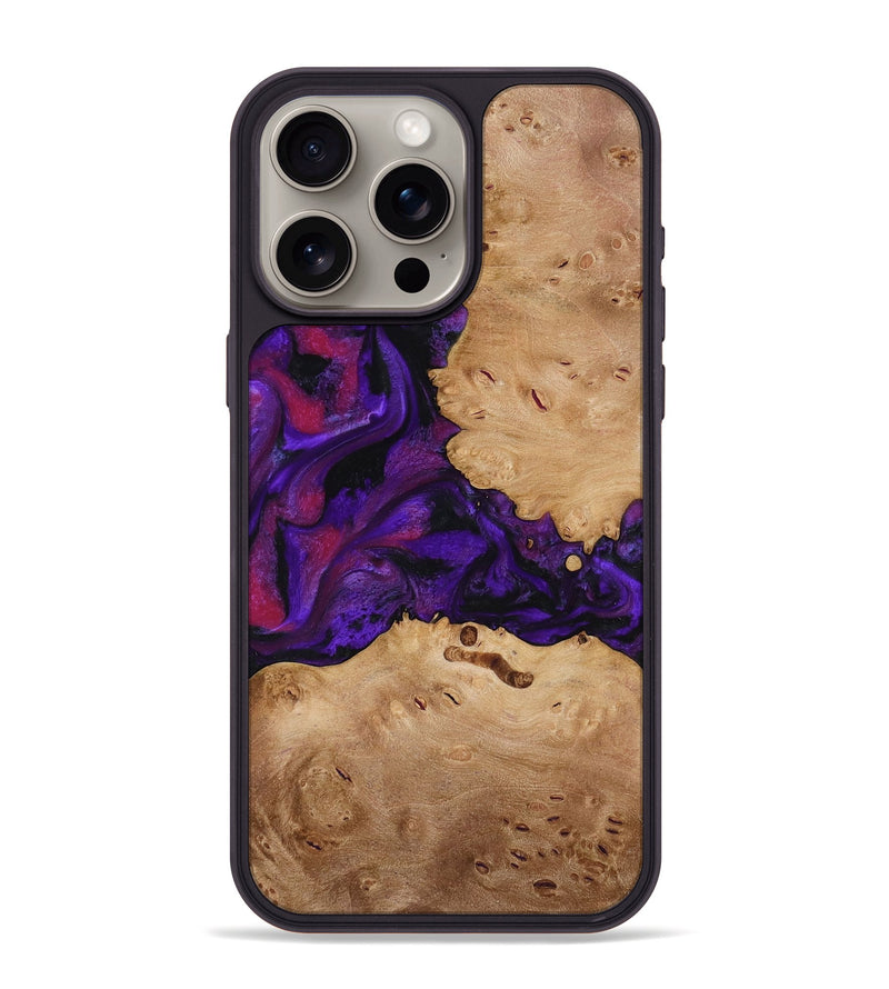 iPhone 15 Pro Max Wood Phone Case - Melva (Purple, 772817)