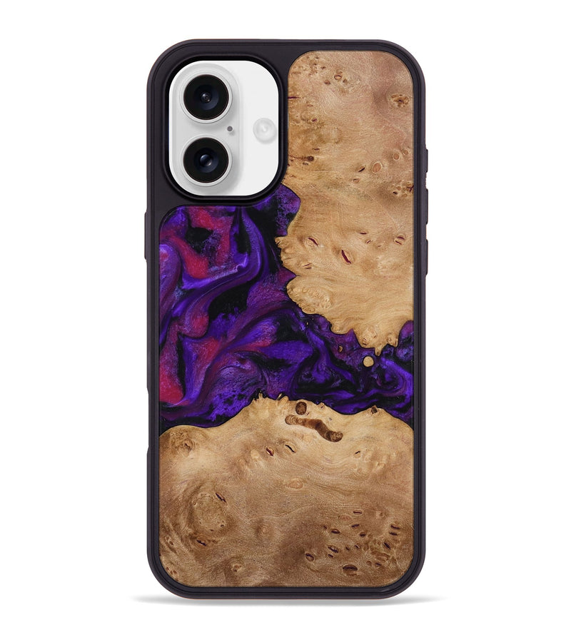iPhone 16 Plus Wood Phone Case - Melva (Purple, 772817)