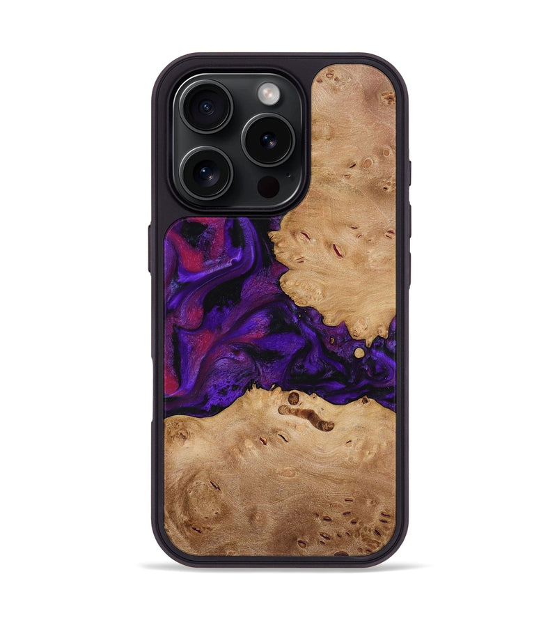 iPhone 16 Pro Wood Phone Case - Melva (Purple, 772817)