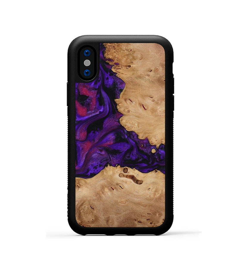 iPhone Xs Wood Phone Case - Melva (Purple, 772817)